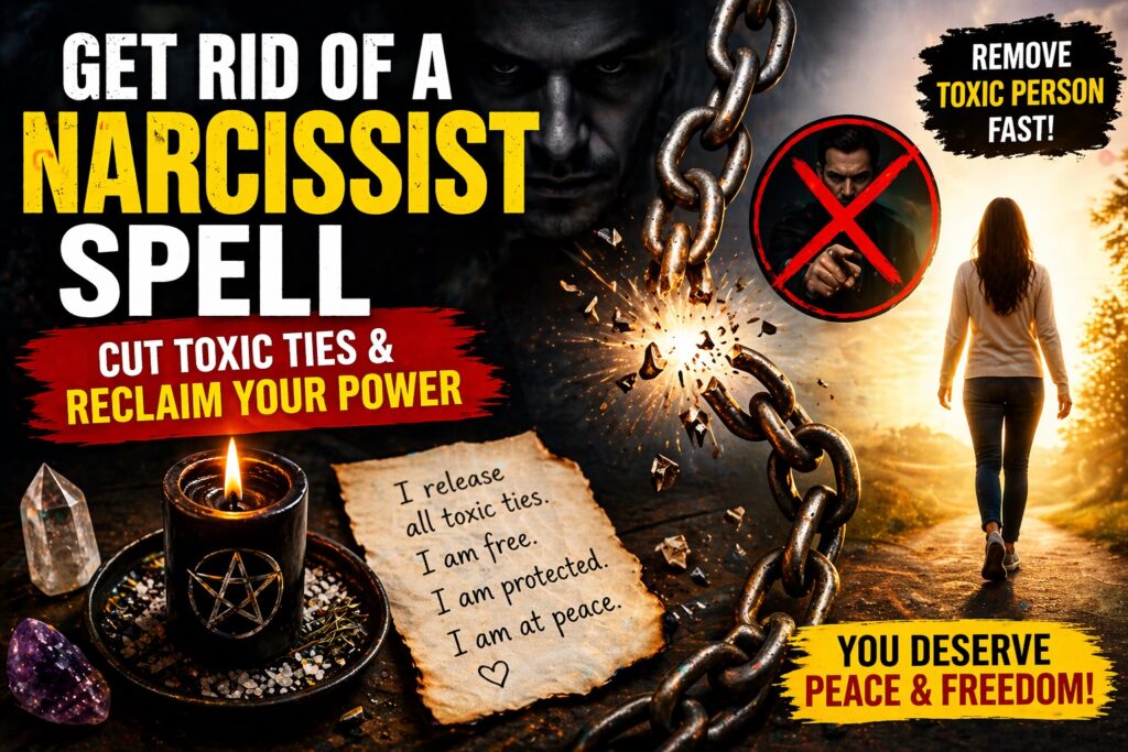 Get rid of a narcissist spell to remove toxic person and break emotional ties fast with protection ritual