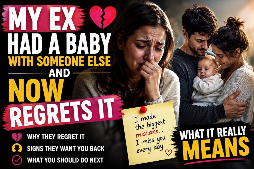 Emotional woman reacting after learning her ex had a baby with someone else and now regrets leaving her
